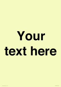 Custom plain information sign. Black text